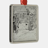 De komst van de jonge vrouwen in Jamestown Metalen Ornament (Rechts)