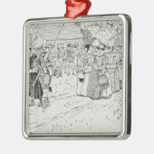 De komst van de jonge vrouwen in Jamestown Metalen Ornament (Links)