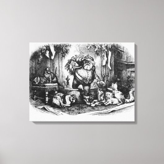 De komst van de kerstman, 1872 canvas afdruk (Voorkant)