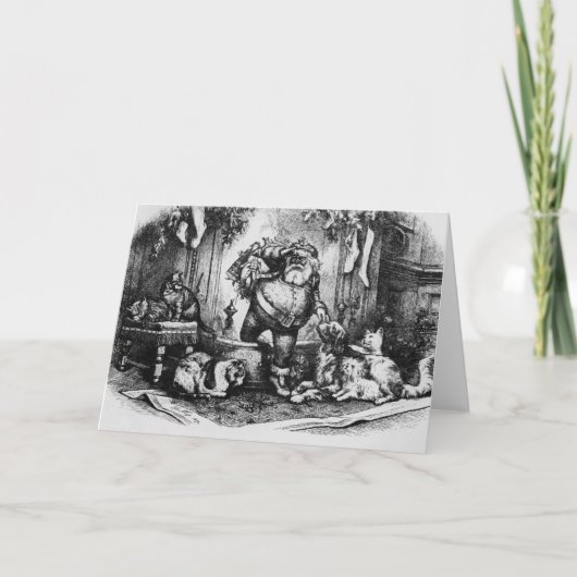 De komst van de Kerstman, 1872 Feestdagen Kaart (Voorkant)