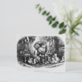 De komst van de Kerstman, 1872 Feestdagenkaart (Staand voorkant)