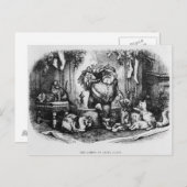 De komst van de Kerstman, 1872 Feestdagenkaart (Voorkant / Achterkant)