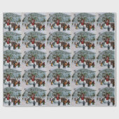 De komst van de kerstman cadeaupapier (Vlak)