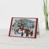 De komst van de kerstman feestdagen kaart (Voorkant)