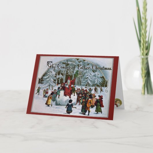 De komst van de kerstman feestdagen kaart (Voorkant)