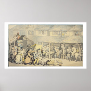 De komst van de Stage Coach bij de Sun Inn, Bod Poster