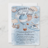 De komst van een nieuwe Aviator: Boy Baby shower Kaart (Voorkant)