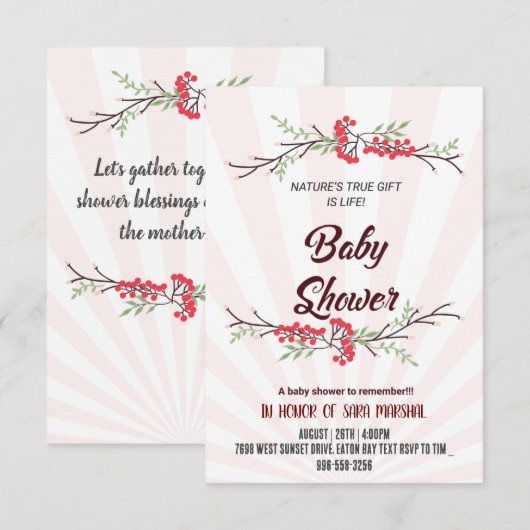 De komst van je kleine wonder vieren! kaart (Voorkant / Achterkant)