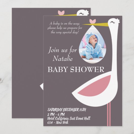 De komst van je kleine wonder vieren! kaart (Voorkant / Achterkant)