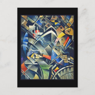 De komst van Nevinson met een zwarte achtergrond Briefkaart