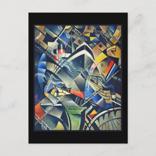 De komst van Nevinson met een zwarte achtergrond Briefkaart (Voorkant)