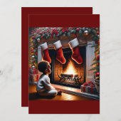 De komst van Sinterklaas: Peuter's verwondering Feestdagenkaart (Voorkant / Achterkant)