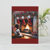 De komst van Sinterklaas: Peuter's verwondering Feestdagenkaart (Staand voorkant)