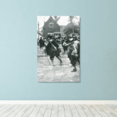 De komst van Stuyvesant in New Amsterdam Canvas Afdruk (Insitu (Houten vloer))