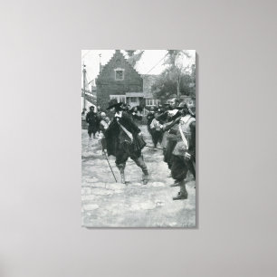 De komst van Stuyvesant in New Amsterdam Canvas Afdruk