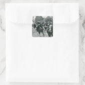 De komst van Stuyvesant in New Amsterdam Vierkante Sticker (Tas)