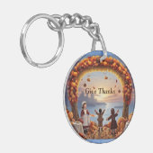 De komst van Thanksgiving Acryl Sleutelhanger (Voorkant Links)