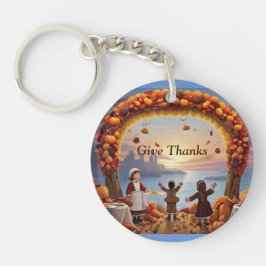 De komst van Thanksgiving Acryl Sleutelhanger