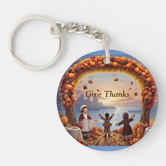 De komst van Thanksgiving Acryl Sleutelhanger (Voorkant)
