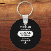 De komst verandert het plan maar nooit het doel sleutelhanger (Voorkant)