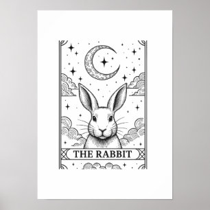 De Konijn Mystieke Maan Tarotkaart Illustratie Poster