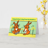 De konijnen Moederdag Kaart (Gele Bloem)