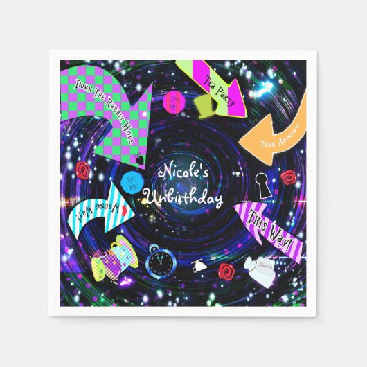 De konijnenhol Alice in Wonderland Party Servetten (Voorkant)