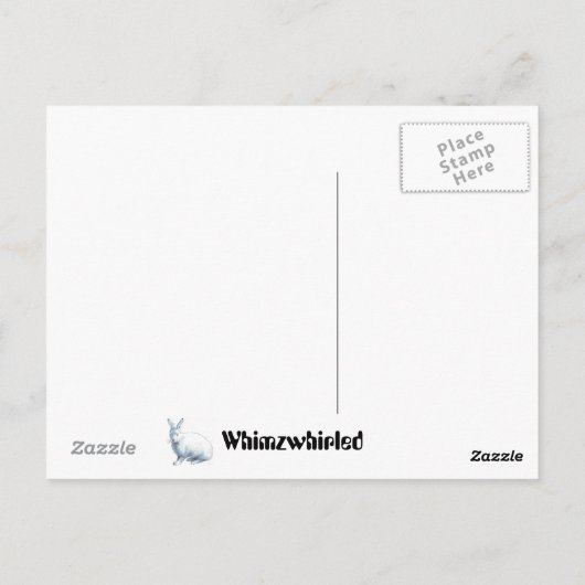 De konijnenhol omlaag briefkaart (Achterkant)