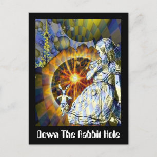 De konijnenhol omlaag briefkaart