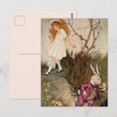 De konijnenhol omlaag briefkaart (Voorkant / Achterkant)