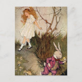 De konijnenhol omlaag briefkaart (Voorkant)