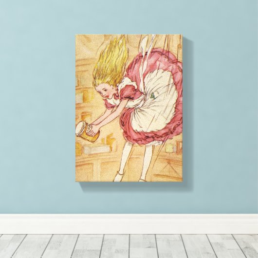 De konijnenhol omlaag canvas afdruk (Insitu (Houten vloer))