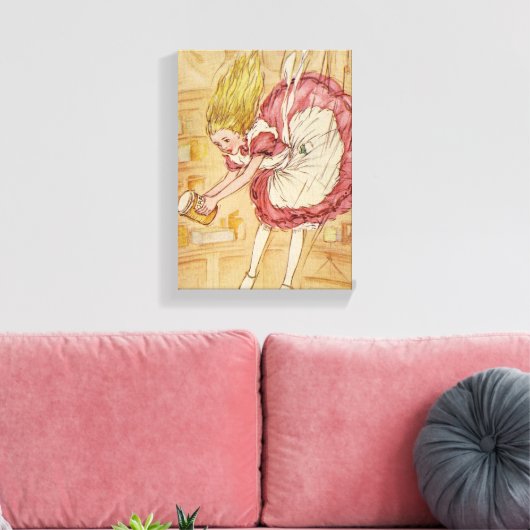 De konijnenhol omlaag canvas afdruk (Insitu (Woonkamer))