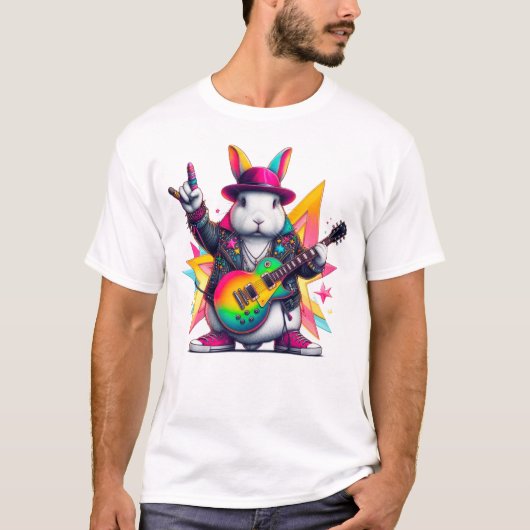 De konijnenrockster t-shirt (Voorkant)