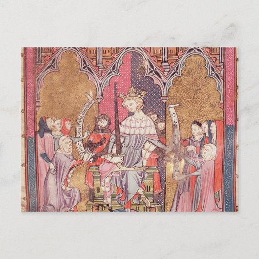 De koning bestuurt justitie briefkaart (Voorkant)