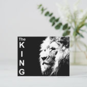 De Koning Black White Pop Art Sjabloon Briefkaart (Staand voorkant)