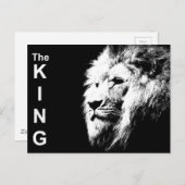 De Koning Black & White Pop Art Sjabloon Lion Head Briefkaart (Voorkant / Achterkant)