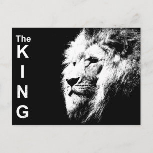 De Koning Black & White Pop Art Sjabloon Lion Head Briefkaart