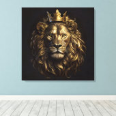 De koning! De niet-zo-laffe leeuw van Oz Canvas Afdruk (Insitu (Houten vloer))