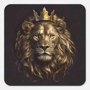 De koning! De niet-zo-laffe leeuw van Oz Vierkante Sticker