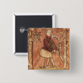 De koning doet recht vierkante button 5,1 cm (Voorkant /achterkant)