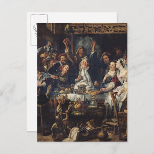 De koning drink briefkaart (Voorkant / Achterkant)