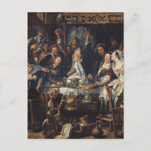 De koning drink briefkaart (Voorkant)