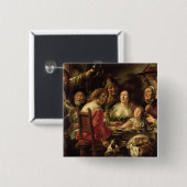 De koning Drink Vierkante Button 5,1 Cm (Voorkant /achterkant)