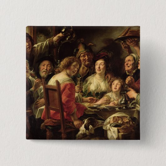 De koning Drink Vierkante Button 5,1 Cm (Voorkant)