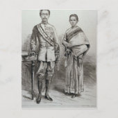 De koning en de Koningin van Siam Briefkaart (Voorkant)