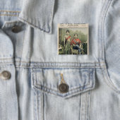 De koning en de koningin van Siam Vierkante Button 5,1 Cm (In situ)