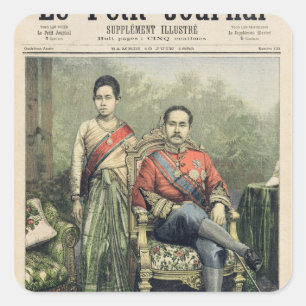 De koning en de koningin van Siam Vierkante Sticker