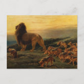 De koning en zijn satellieten van Briton Riviere Feestdagenkaart (Voorkant)