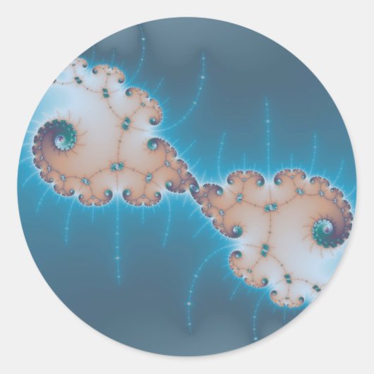 De koning - Fractal Ronde Sticker (Voorkant)